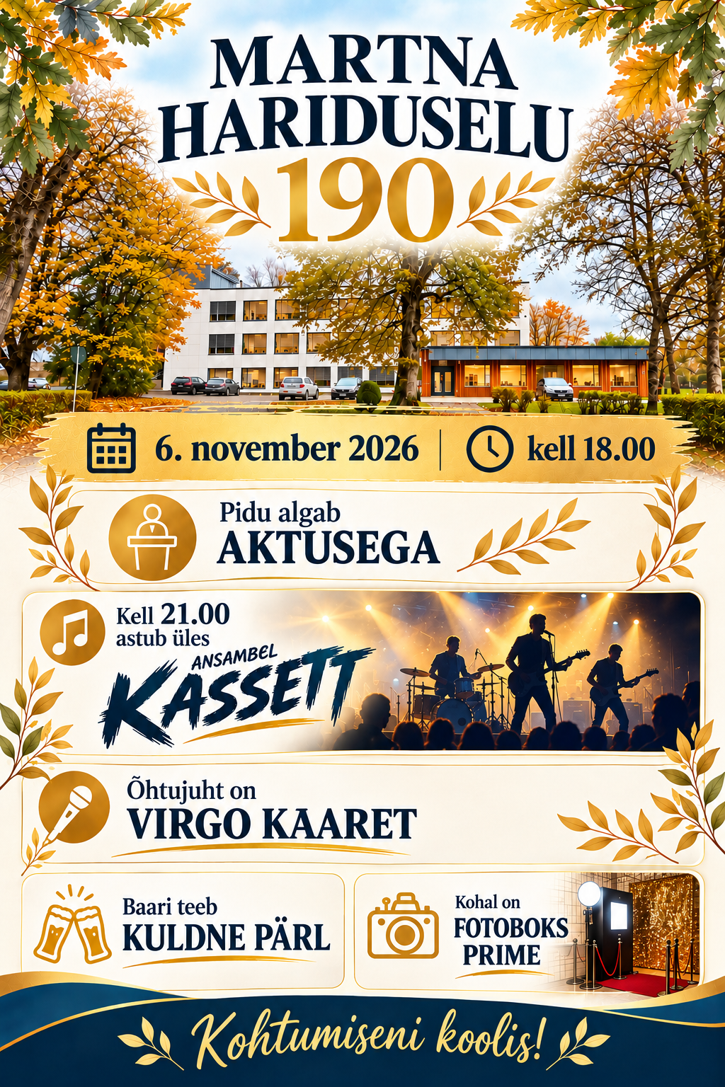 Vilistlaste kokkutulek 6.novembril 2026 kell 18