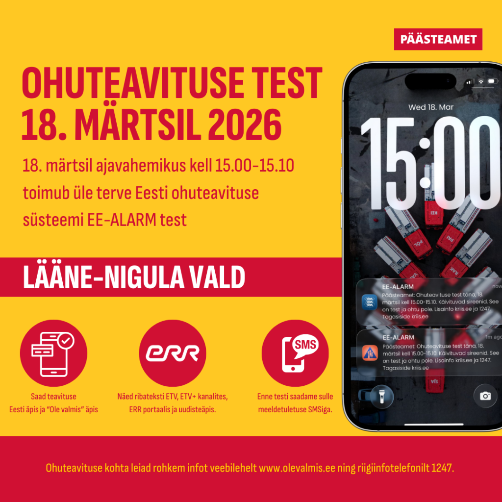 Lääne-Nigula ohuteavituse test 18. märtsil 2026