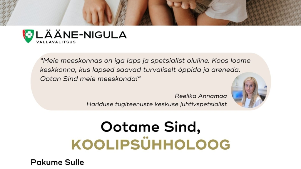 Koolipsühholoogi töökuulutus