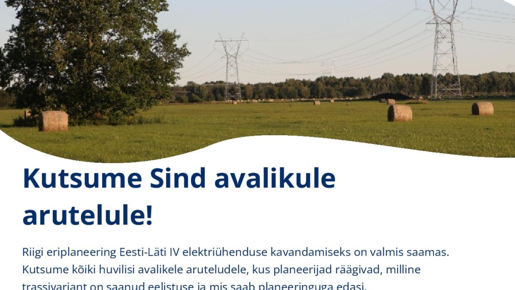 KUTSE Eesti-Läti IV elektriühenduse avalik arutelu