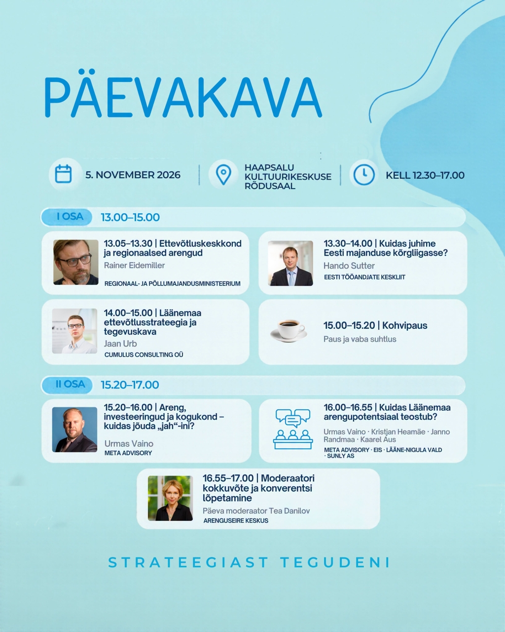 Läänemaa ettevõtlusseminari päevakava