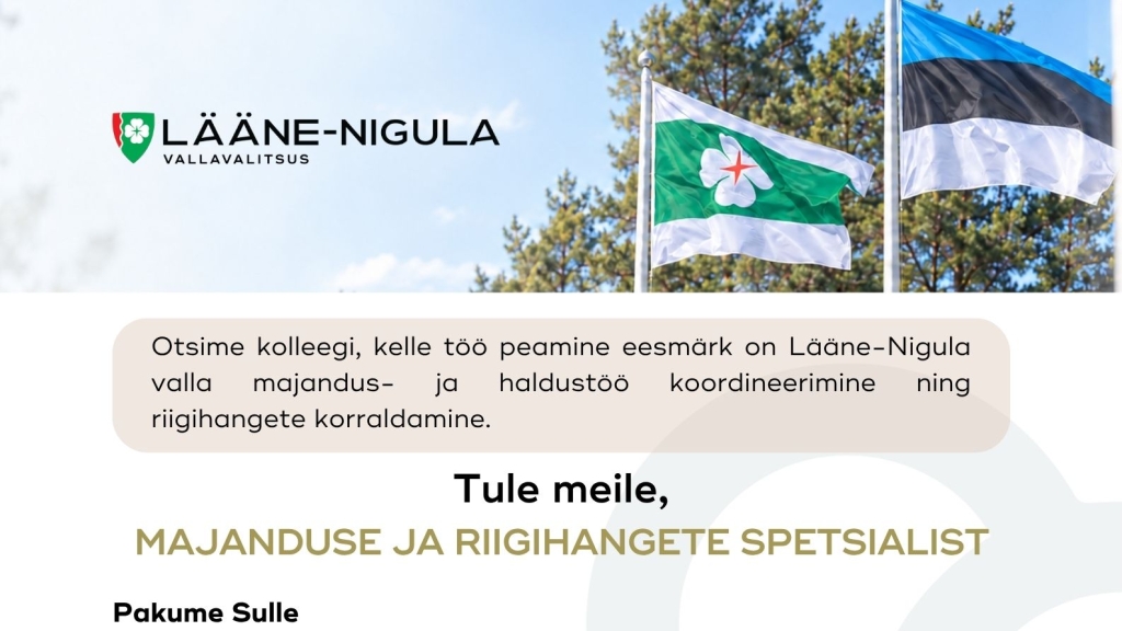 majanduse ja riighangete spetsialisti töökuulutus