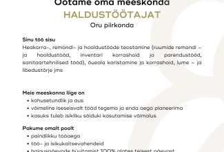 Töökuulutus Oru piirkonna haldustöötaja leidmiseks. 
