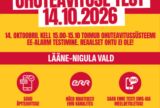 Lääne-Nigula ohutavituse test 14.10.2026 kell 15.00-15.10 EE-Alarm. Reaalset ohtu ei ole!
